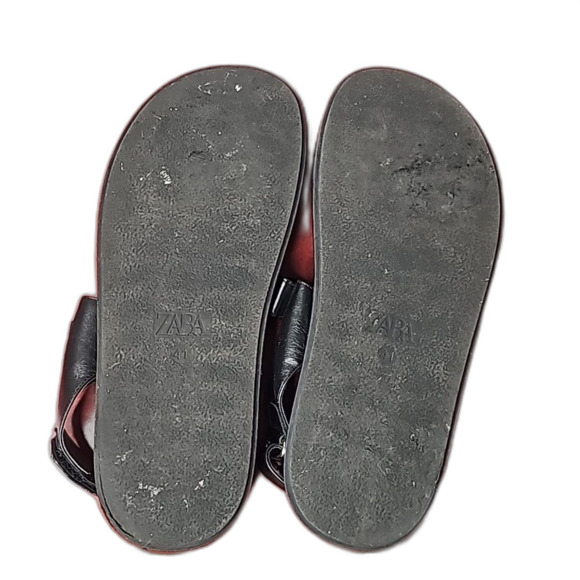 Zaba Sandals Leather Black Size 10 EU 41 Strappy Rubber Bottoms - Picture 5 of 9